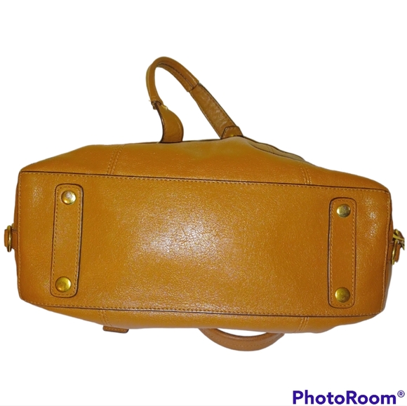 COACH TAN LEATHER SATCHEL HANDBAG W/ SHOULDER STRAP EUC - Picture 5 of 15